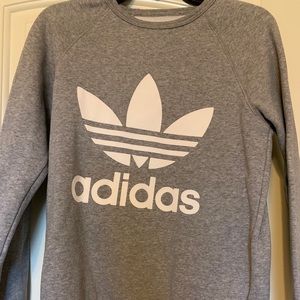 grey adidas pullover/crewneck